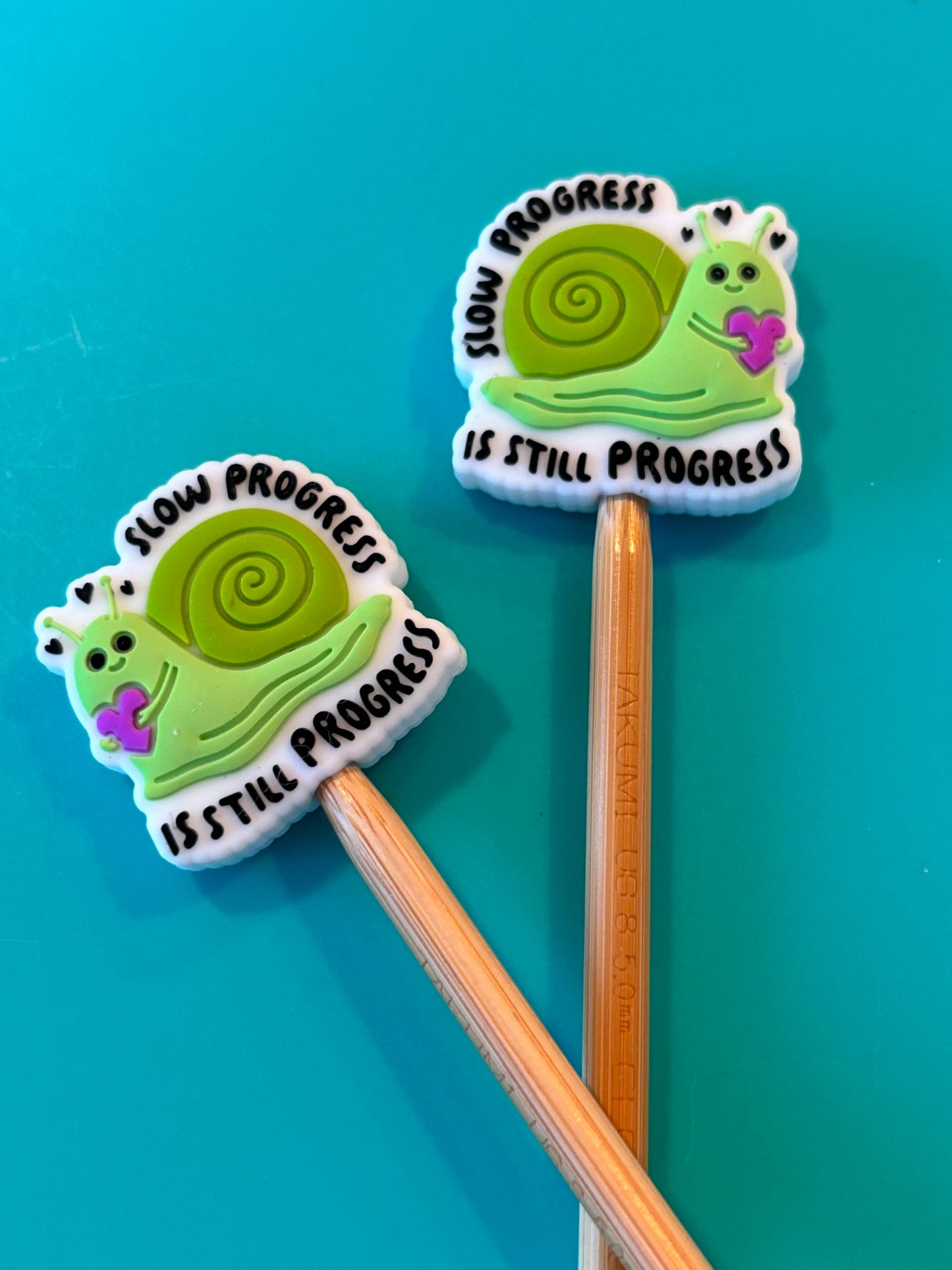 Knitting Needle Point Protector Slow Knitting Progress Snail