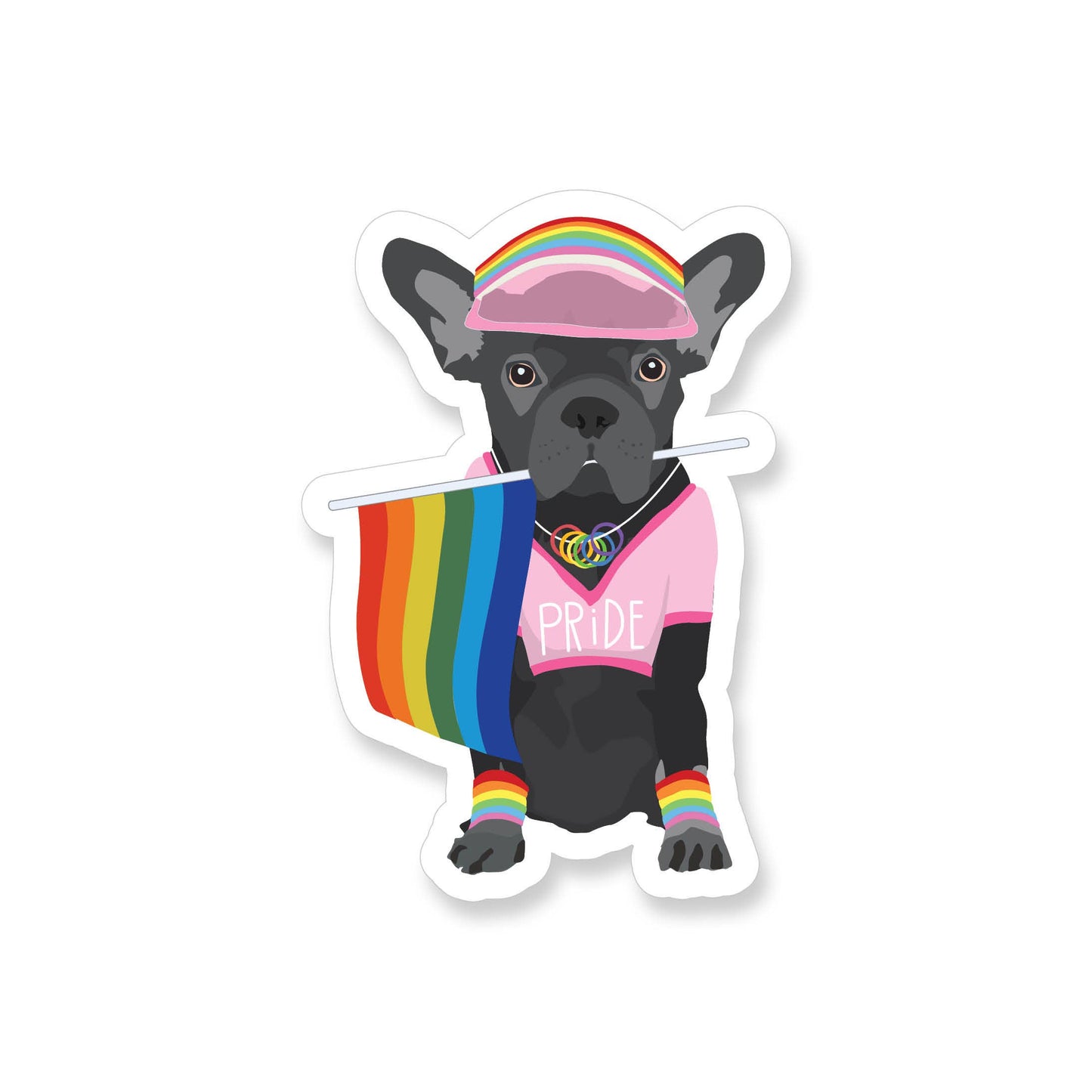 Frenchie Gay Pride Vinyl Sticker