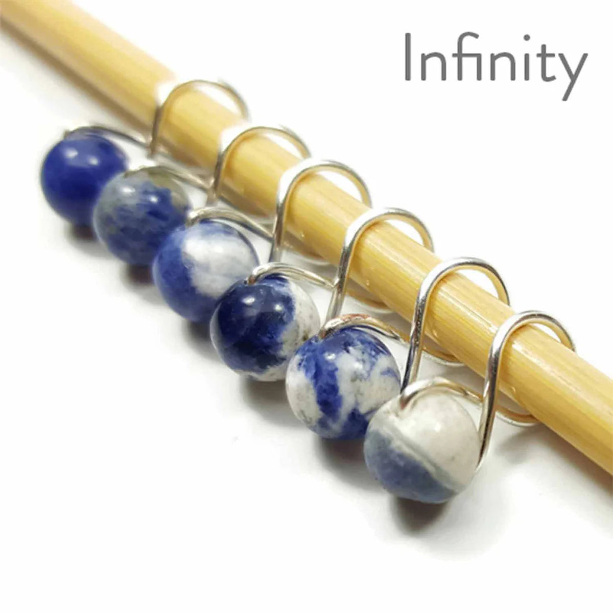 Twice sheared Sheep; stitch markers; blue; sodalite;