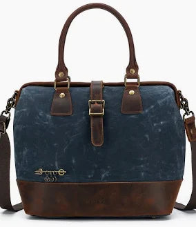 Della Q; Maker's Satchel; Storage; Maker's Canvas; Blue