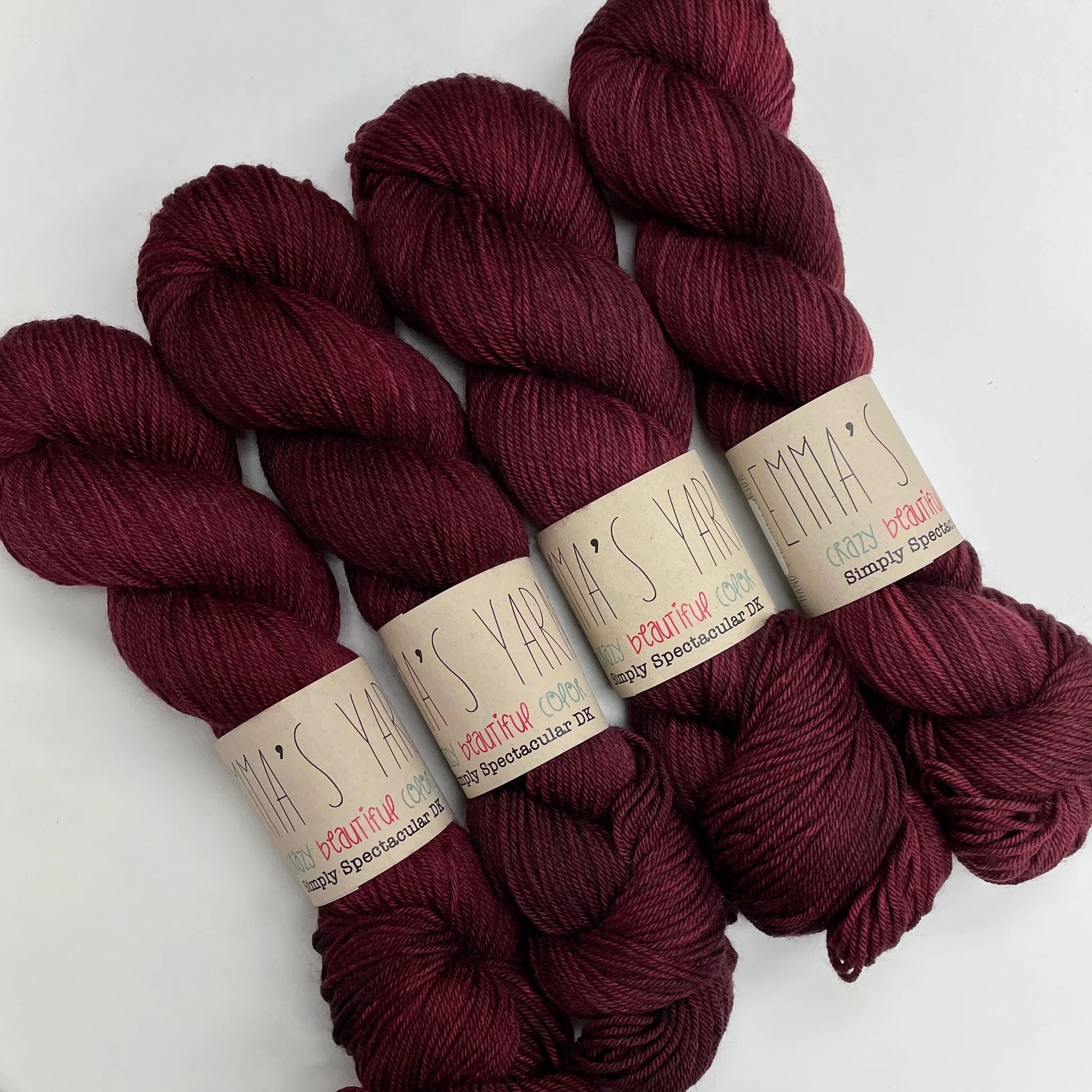 Emmas yarn; Simply Spectacular DK; Cherry Merlot