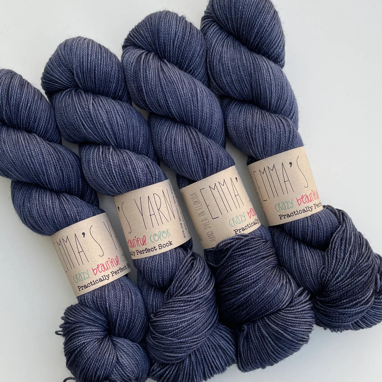 Emmas yarn; Practically perfect Sock; Denim