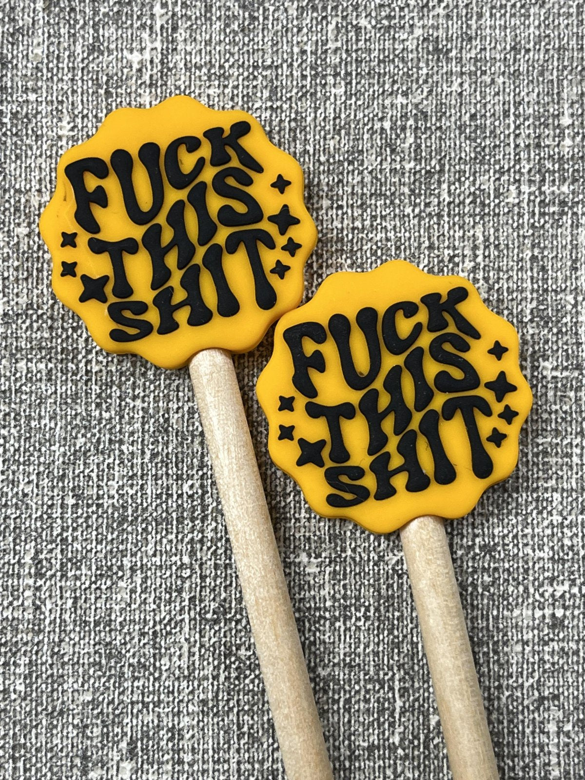 Minnie & Purl; Stitch Stoppers; Fuck this shit;