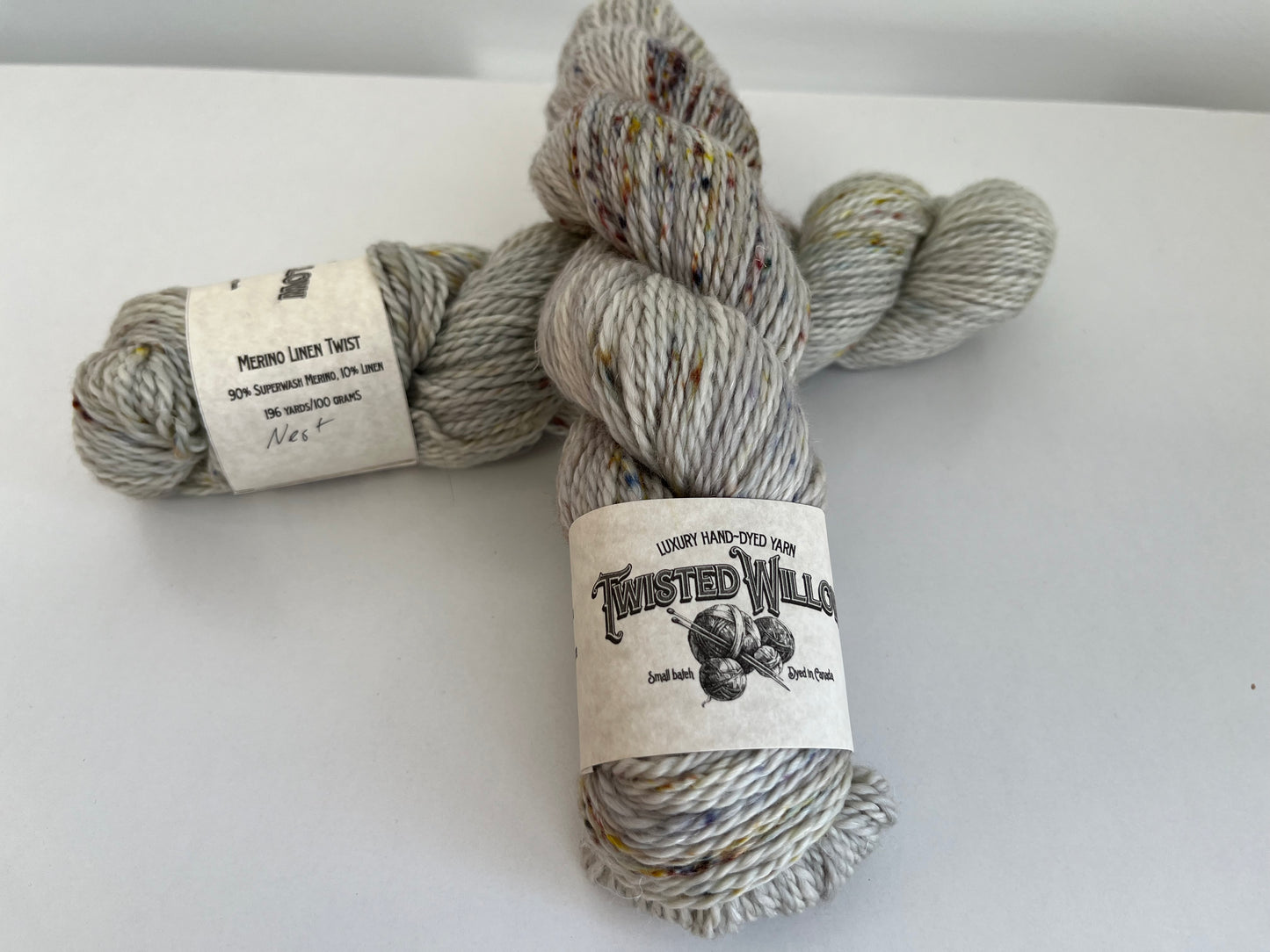 Twisted Willow Yarn; Merino Linen Twist; Nest