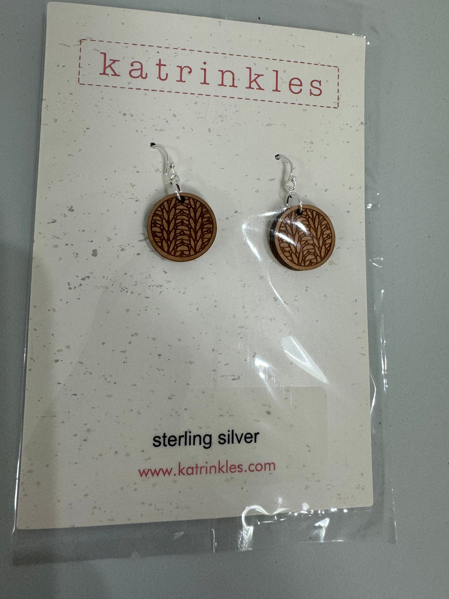 Katrinkles Sterling Silver Knitting Earrings