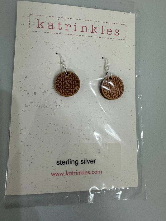 Katrinkles Sterling Silver Knitting Earrings