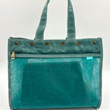 DellaQ; mesh tote; teal;