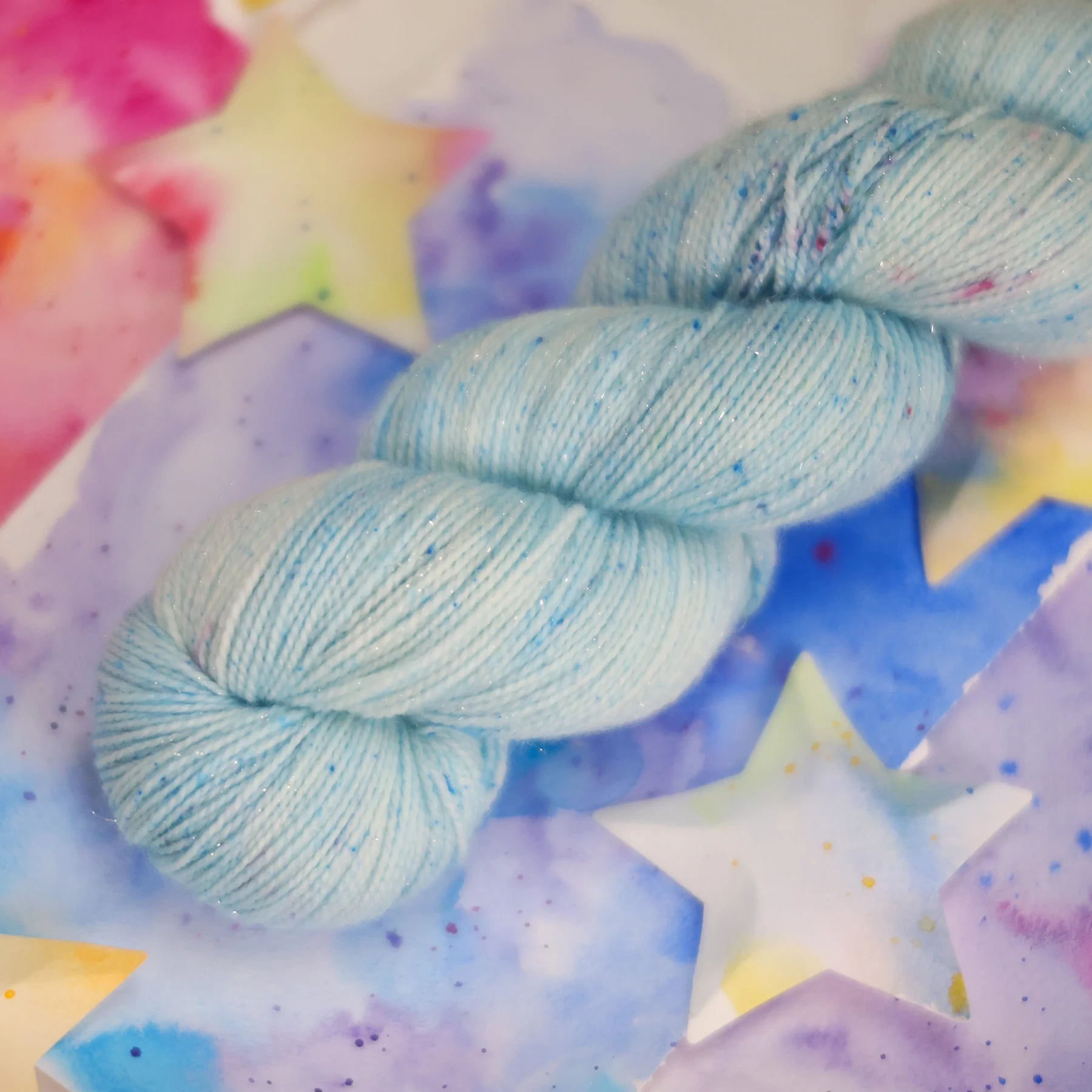 bad sheep yarn; fingering; sparkle; Razzle Berry;