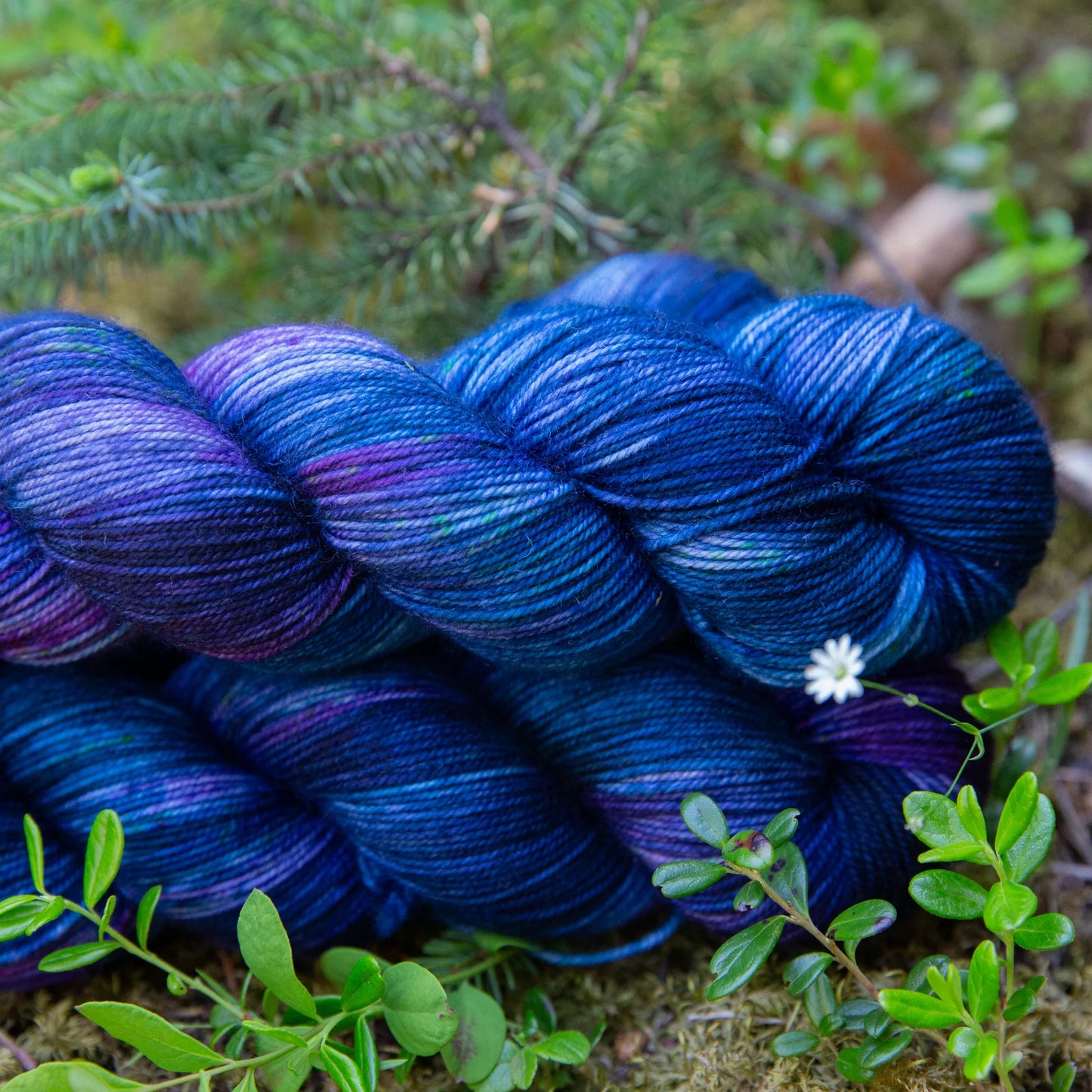 bad sheep yarn; fingering; sparkle; Wild Blueberry;