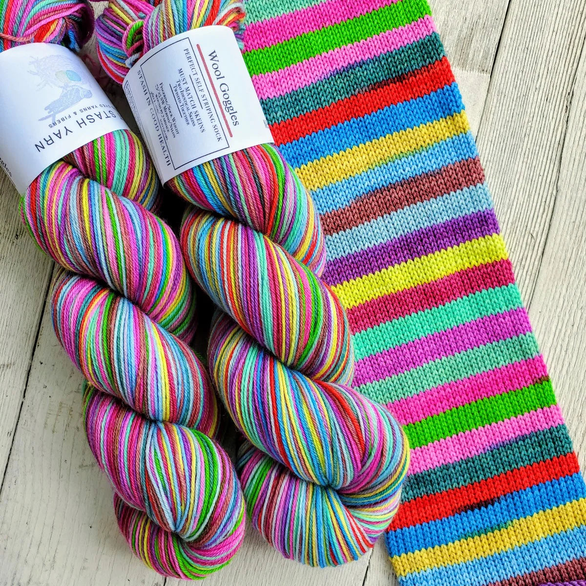 Must stash; Sock; wool goggles;