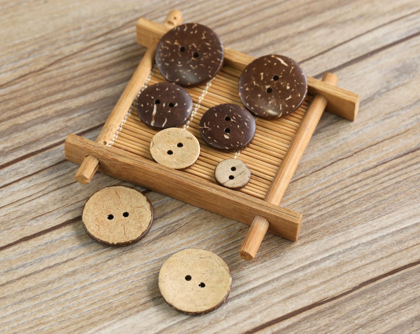 2 Hole Coconut Shell Buttons - 8 sizes