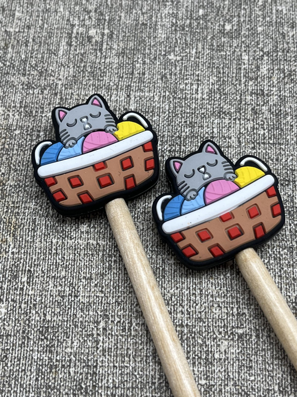 Minnie & Purl; Stitch Stoppers; Cat Yarn Basket;