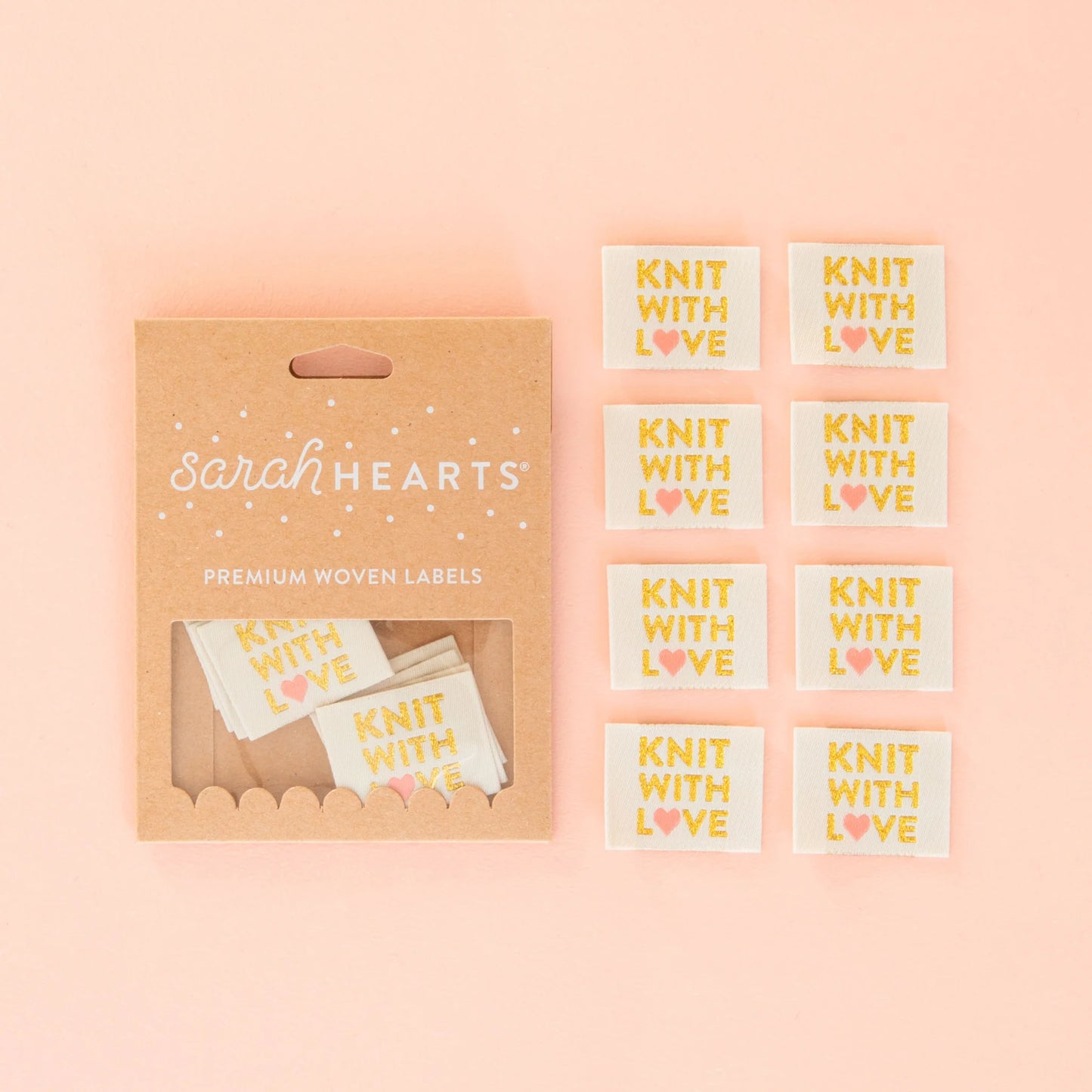 Sarah Hearts Labels; knit with love;