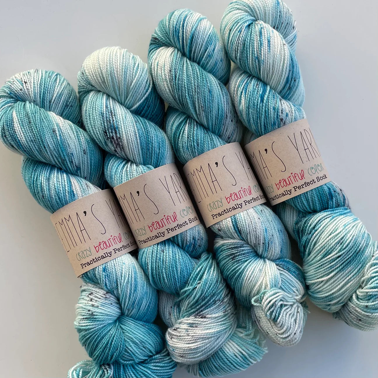 Emmas yarn; Practically perfect Sock; Riptide