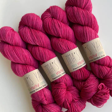 Emmas yarn; Practically perfect Sock; very berry;