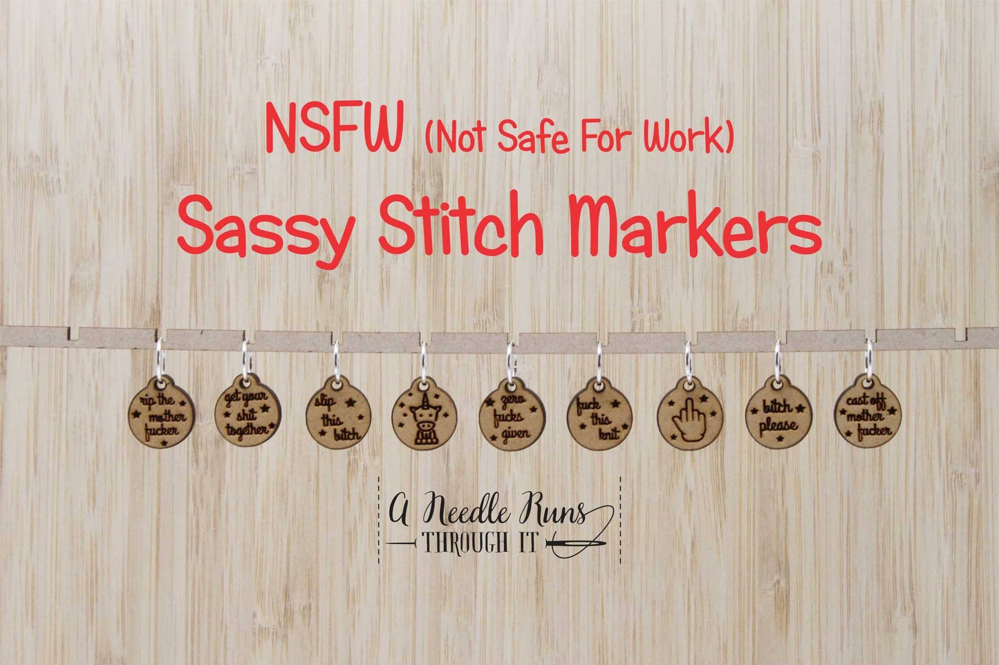 NSFW (not safe for work) - Stitch Markers (set of 9)