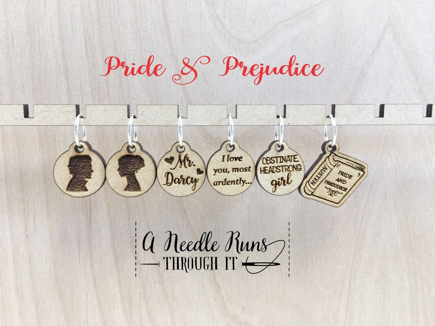 Pride & Prejudice Inspired - Stitch Markers (set of 6)
