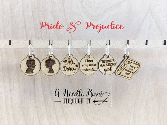 Pride & Prejudice Inspired - Stitch Markers (set of 6)