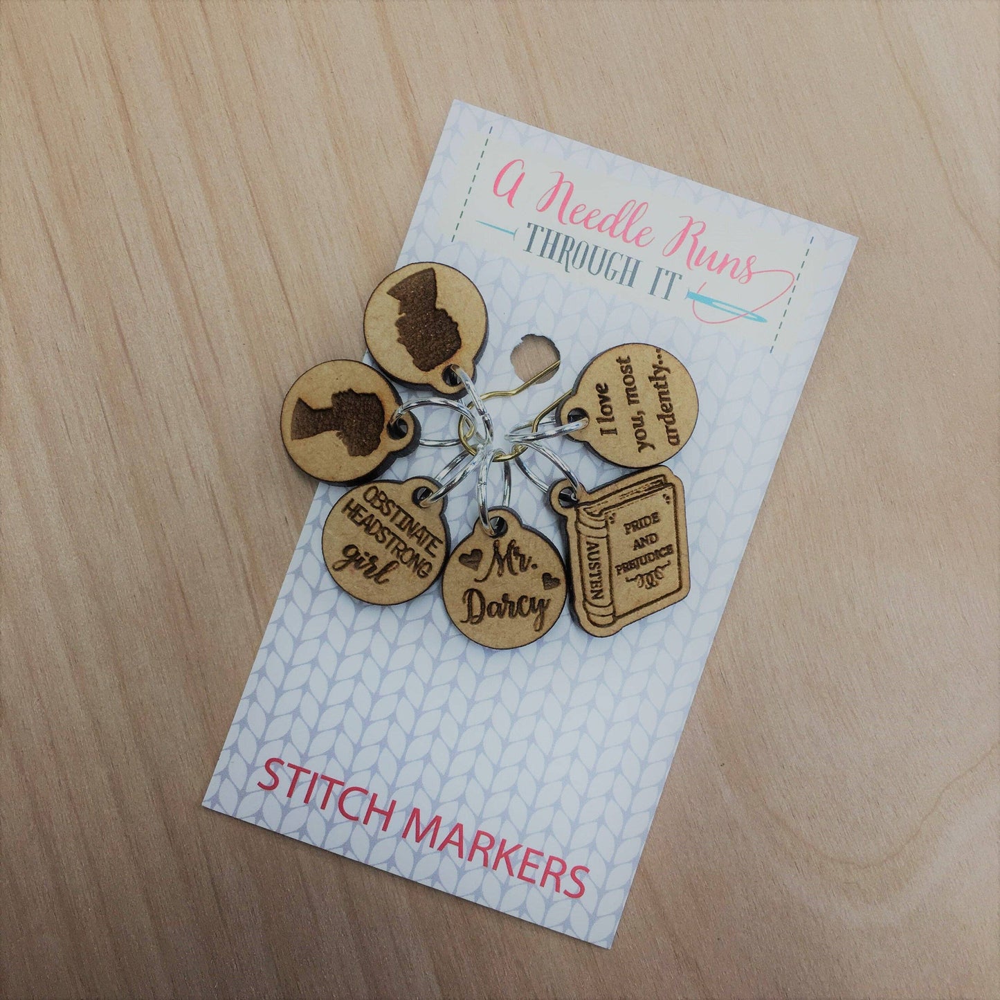 Pride & Prejudice Inspired - Stitch Markers (set of 6)