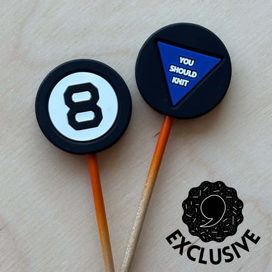 *Exclusive* Knitting Needle Point Protector Magic 8 Ball