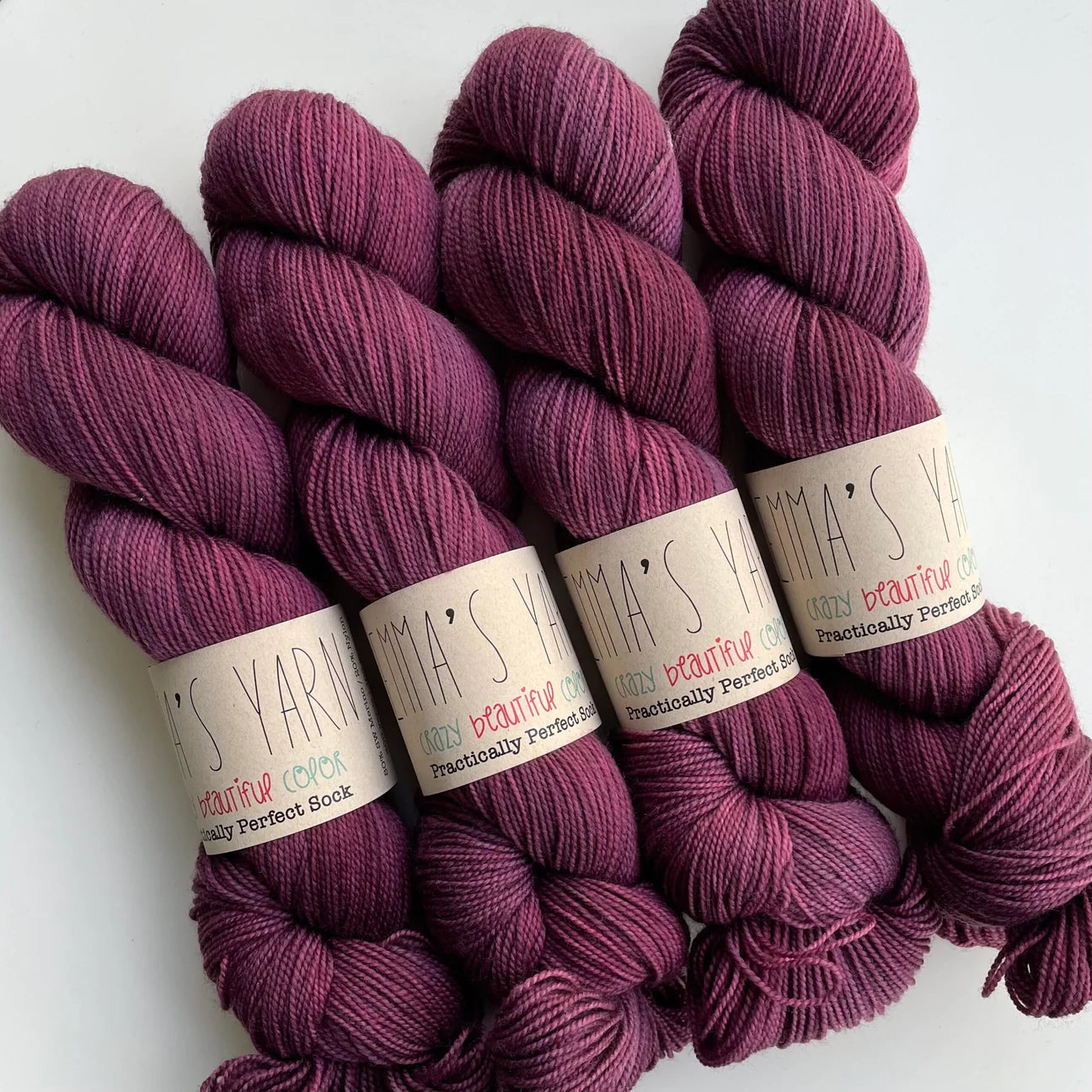 Emmas yarn; Practically perfect Sock; Cherry Merlot