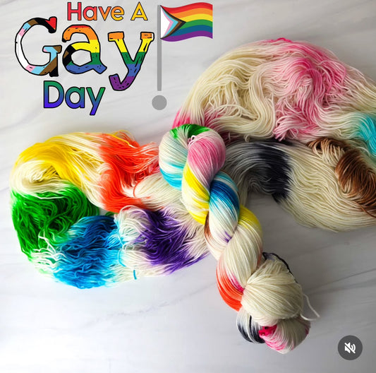 Have A Gay Day variegated sock yarn