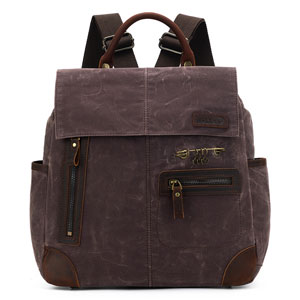 Della Q; Maker's Midi Backpack; Storage; Maker's Canvas; cocoa;