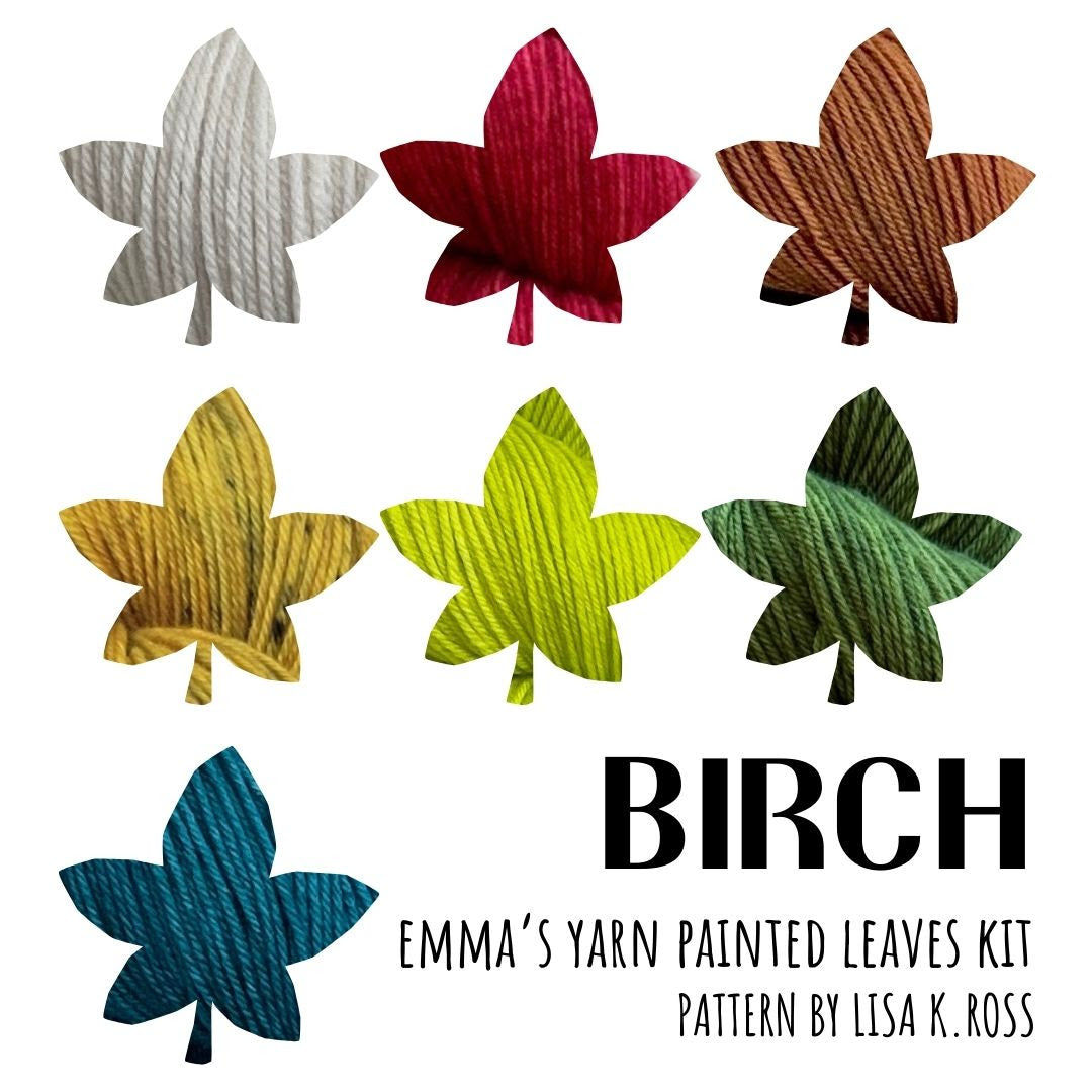 Emmas; practically perfect sock; painted leaves; kit; Birch;