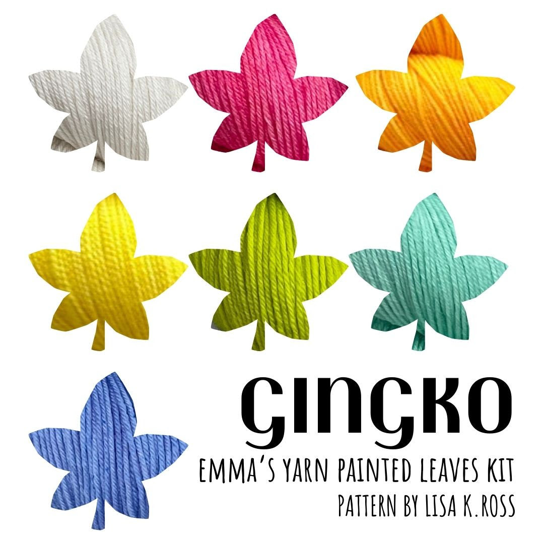 Emmas; practically perfect sock; painted leaves; kit; Gingko;