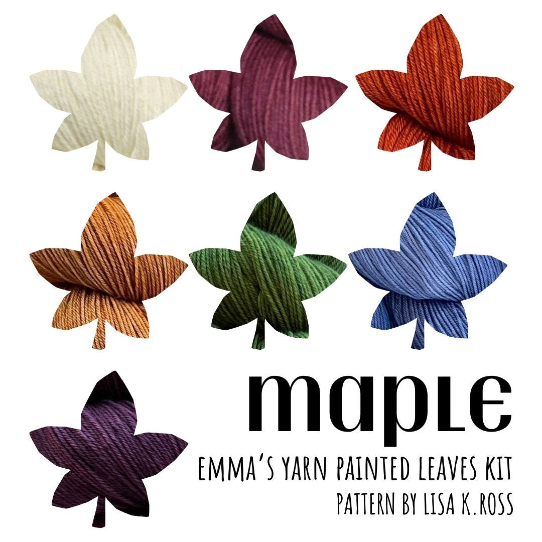 Emmas; practically perfect sock; painted leaves; kit; Maple;