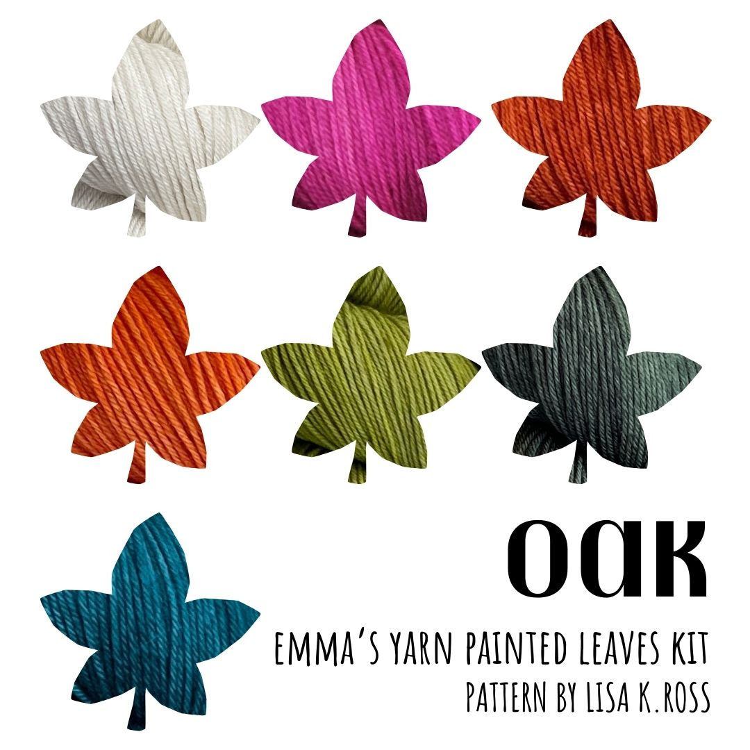 Emmas; practically perfect sock; painted leaves; kit; Oak;