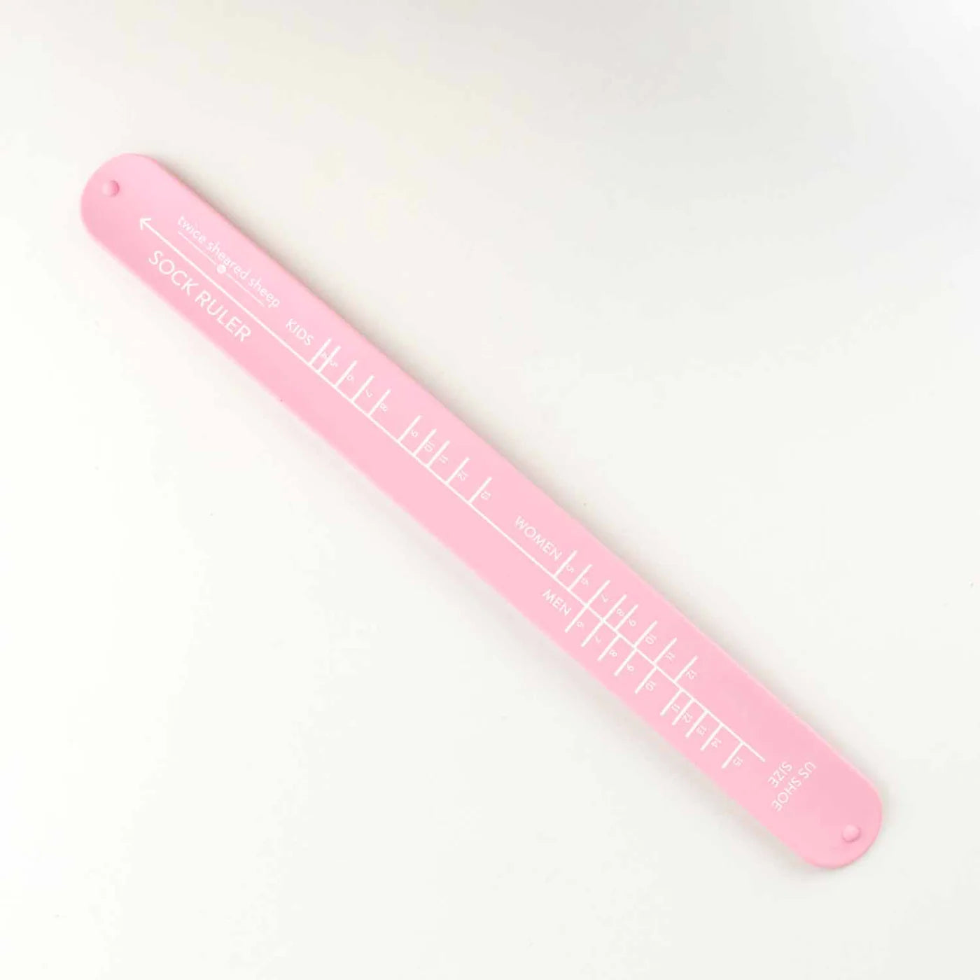 Twice Sheared Sheep; Sock Ruler; size; petal pink;