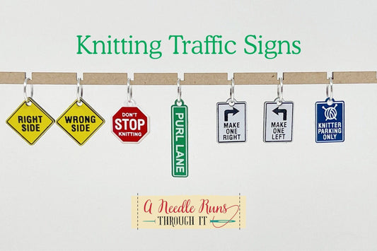 Knitting Traffic Signs - Stitch Markers (set of 7)