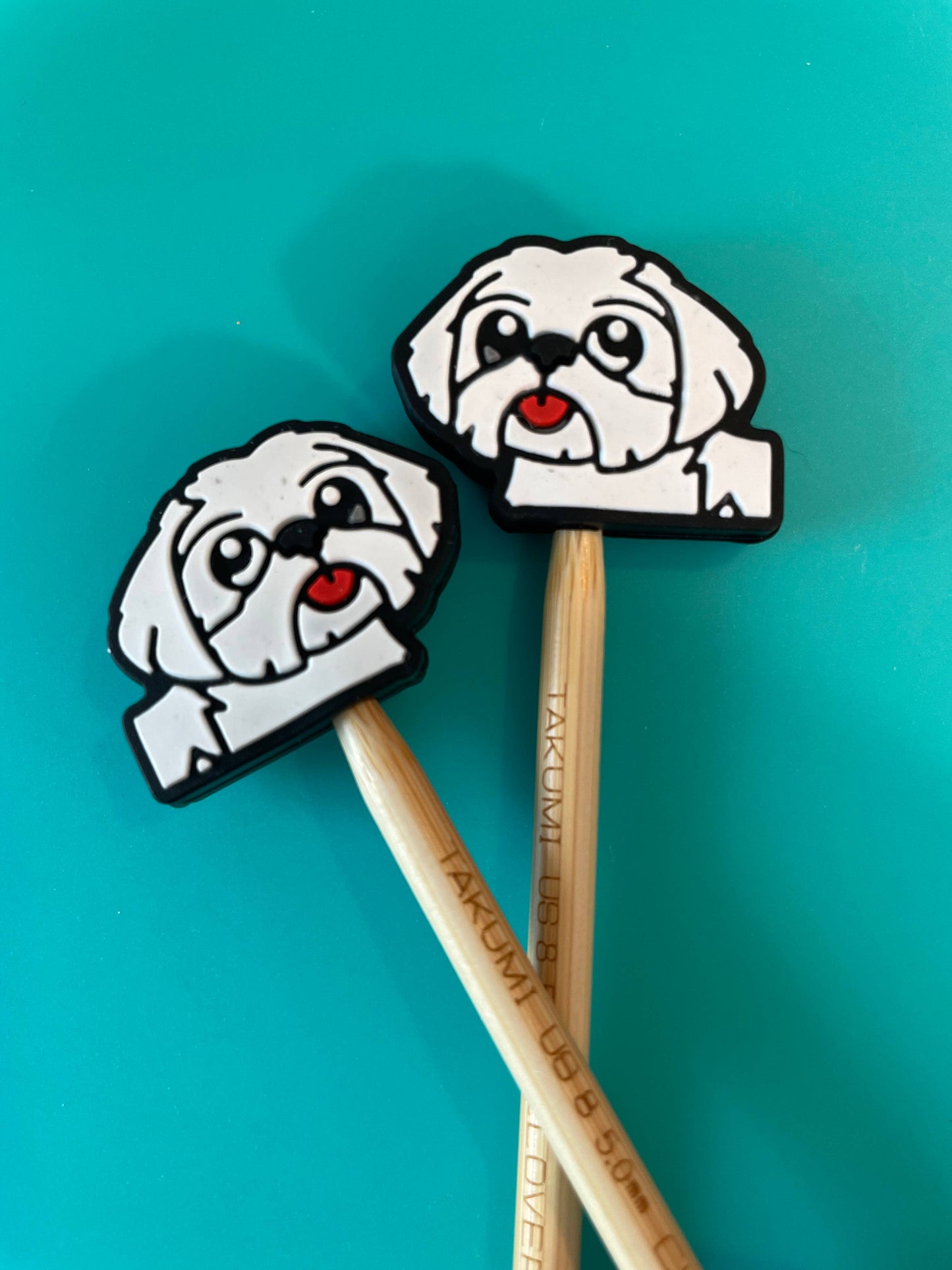 Knitting Needle Point Protectors Dog Pet Shih Tzu