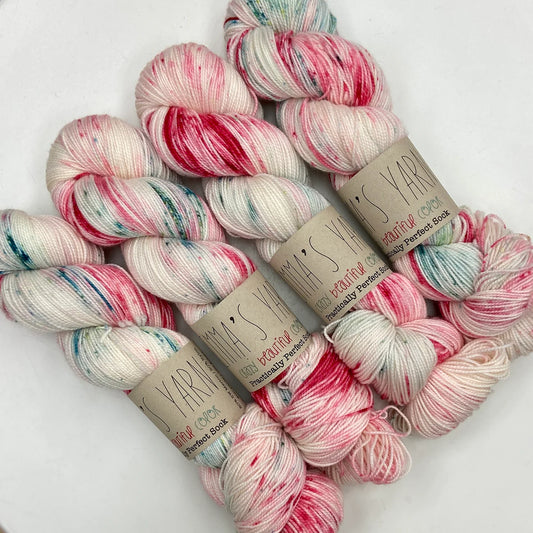 Emmas yarn; Practically perfect Sock; Christmas Sprinkles