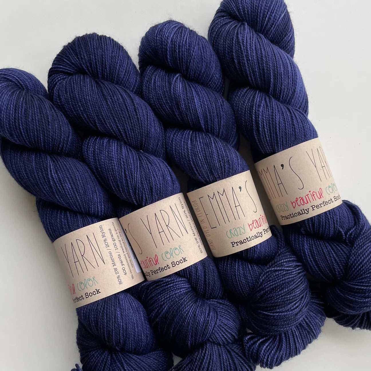 Emmas yarn; Practically perfect Sock;Navy Blazer